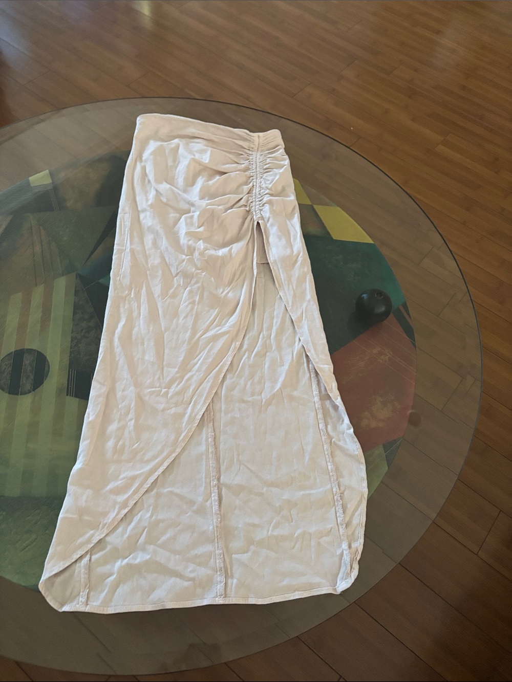 Zara Cream Ruched Wrap Maxi Skirt see last picture for waist measurement
